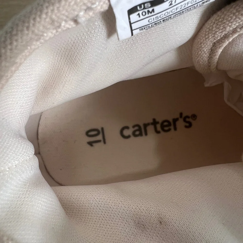 Carter's Cisco Toddler Shoes Unisex ‎ Ivory Canvas Lace Up Combat Boots Size 10